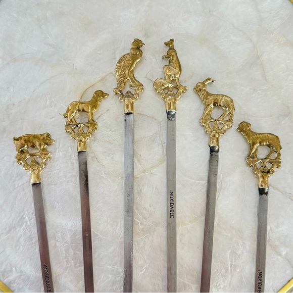 Vintage Brass Whimsical Animal Skewers - Picture 3 of 7